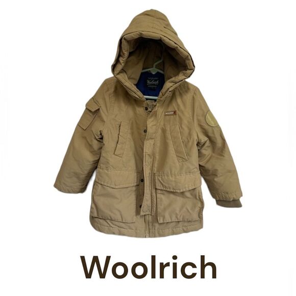 Woolrich Toddler Down Filled Full Zip Parka Jacket with Hood Tan Brown Size 2T